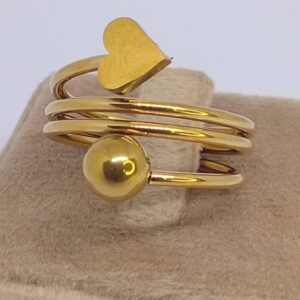 Anel Aro Duplo Luxo Dourado