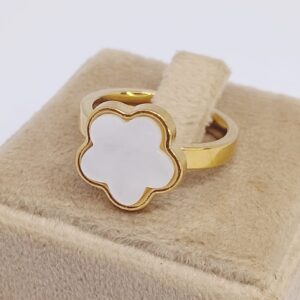 Anel 5 Petalas Dourado Resinado - Cores