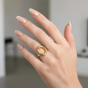 Anel Círculo Orgânico Torcido